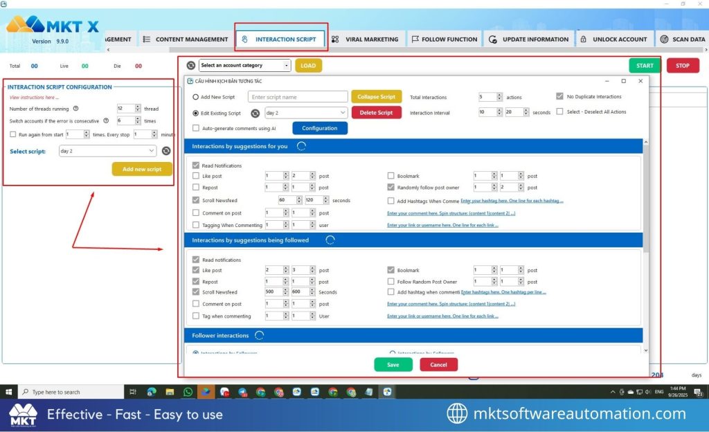 Warm up accounts function