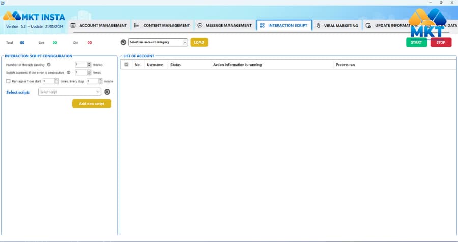 Automated Account Interaction with MKT Insta Software